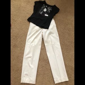 Moda cotton distressed Cream Pants